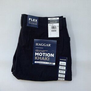 $60 Haggar Men’s Slim Straight Jeans Comfort Stretch Black Fabric Size 32X32